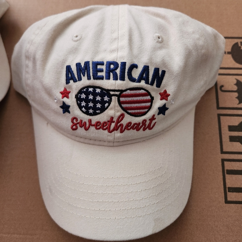 Women's American Sweetheart Embroidered Cap Adjustable